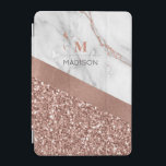 Rose Gold-Glitzer und Sparkle-Marmor-Monogramm iPad Mini Hülle<br><div class="desc">Rose Gold Glitzer und Sparkle Marble Monogram Design bereit,  um mit einer Vorlage für Sie Namen und Initial personalisieren. Wenn Sie die Farbe oder den Stil des Schriftartes ändern möchten,  klicken Sie am Ende der Vorlage auf die Registerkarte Weitere anpassen.</div>