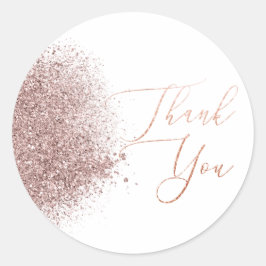 Rose Gold Glitzer Vielen Dank Runder Aufkleber
