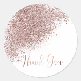 Rose Gold Glitzer Vielen Dank Umschlag Aufkleber