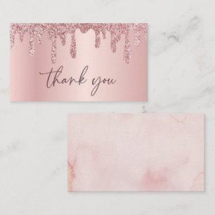 Rose Gold Glitzer Vielen Dank Visitenkarte