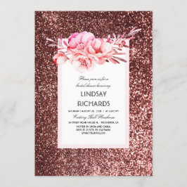 Rose Gold Glitzer Vintages Brautparty Einladung