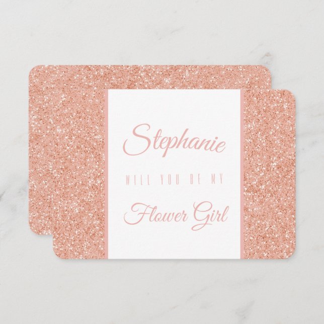 Rose Gold Glitzer Wedding Party Einladung (Vorne/Hinten)