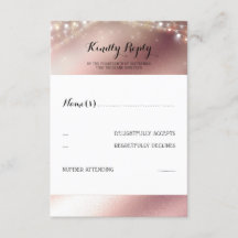 Rose Gold Glitzer Wedding RSVP