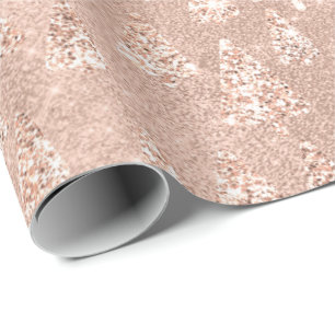 Rose Gold Glitzer Weihnachtsbaum Spark Joy New Yea Geschenkpapier