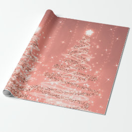 Rose Gold Glitzer Weihnachtsbaumen Urlaub  Geschenkpapier
