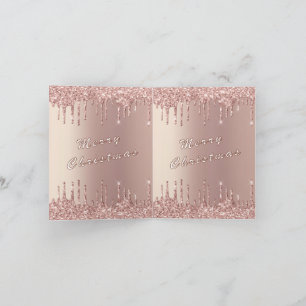 Rose Gold Glitzer Weihnachtskarte Karte