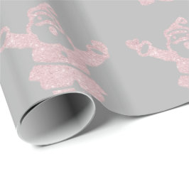 Rose Gold Glitzer Weihnachtsmann Weihnachten Muste Geschenkpapier