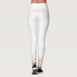 Rose Gold Glitzer White Leggings