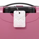 Rose Gold Glitzer Zickzack Rosa Marmormonogramm Gepäckanhänger<br><div class="desc">Rosa Hintergrund mit einem eleganten Monogramm auf der Unterseite a mit Glitzer Rose Zickzack Muster in der Mitte und Rose Marmor auf der Oberseite. Elegante und schicke Gegenstände,  die sehr einfach angepasst werden können. Karo in unserem Shop für weitere Artikel.</div>