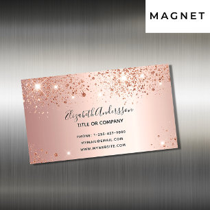 Rose Gold Glitzern elegant Magnetische Visitenkarte