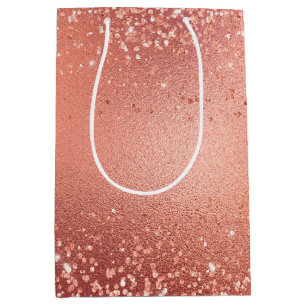 Rose Gold Glitzy Glitzer Sparkle Mittlere Geschenktüte
