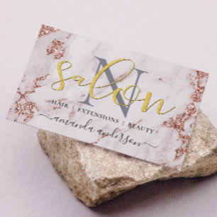 Rose Gold & Gold Salon Chic Visitenkarte