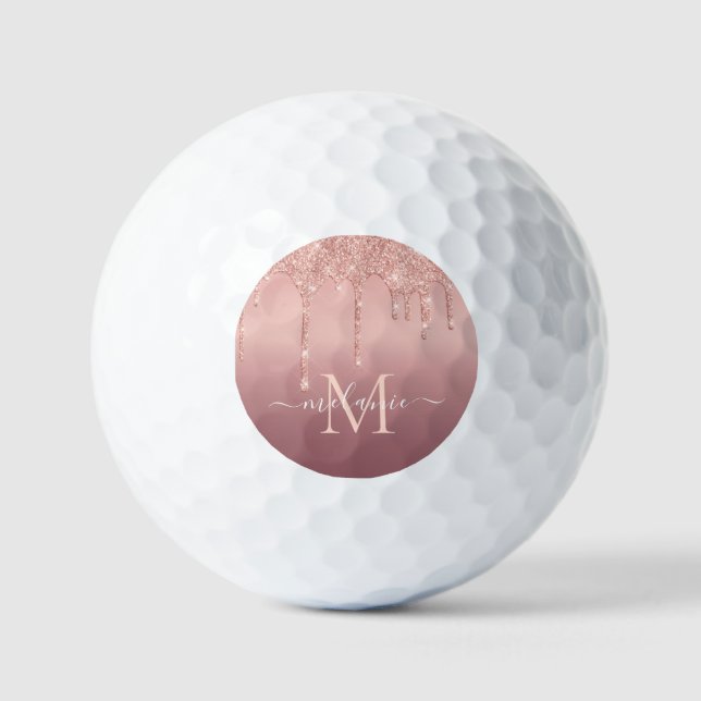 Rose Gold Golfbälle Personalisiert Ihr eigenes Des (Vorderseite)