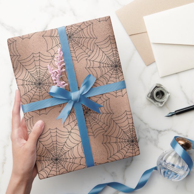 Rose Gold Gothic Halloween Geschenkpapier (Schenken)
