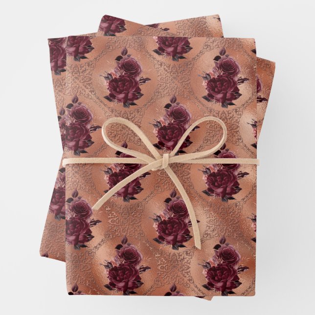 Rose Gold Gothic Halloween Geschenkpapier Set (Beispiel)