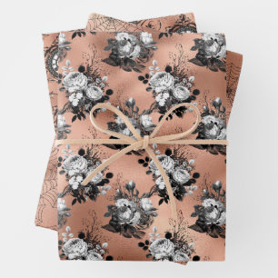Rose Gold Gothic Halloween Geschenkpapier Set