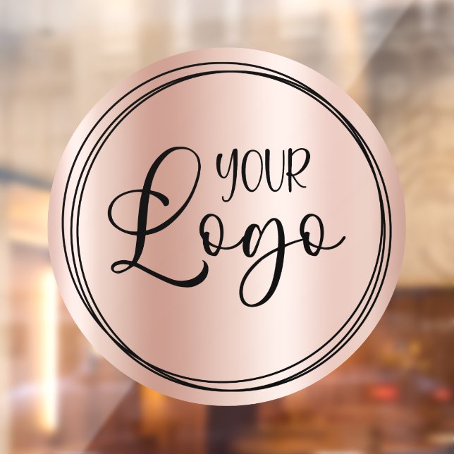 Rose Gold Gradient Circle Business Logo Fensteraufkleber (Blatt 2)