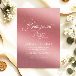 Rose Gold Gradient Modern Engagement Party Einladung
