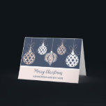 Rose Gold Grandson und seine Ehefrau Weihnachten Karte<br><div class="desc">Frohe Weihnachten für Enkel und seine Ehefrau-Karte in modernem Marineblau mit funkelnd Rose Goldverzierungen.</div>