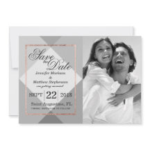 Rose Gold Grau Geo Save the Dates