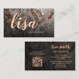 Rose Gold Graue Tinte Marmor Scan QR Code Geschäft Visitenkarte