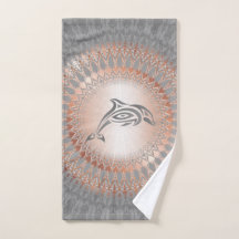 Rose Gold Gray Dolphin Mandala