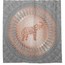 Rose Gold Gray Elephant Mandala
