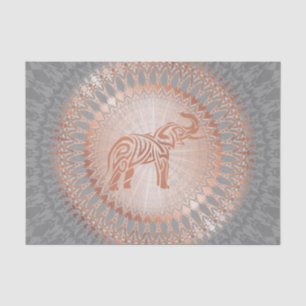 Rose Gold Gray Elephant Mandala Seidenpapier