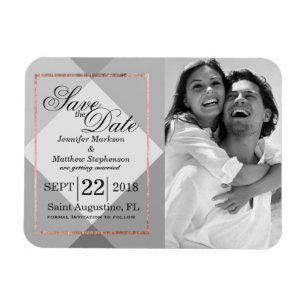 Rose Gold Gray Geo Speichern Sie die Datumsmagnete Magnet