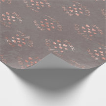 Rose Gold Gray Hearts Wrapping Paper Geschenkwrap