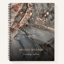 Rose Gold Gray Ink Marble Notizbuch