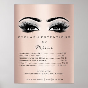 Rose Gold Gray Makeup Eyes Lashes Preise Poster