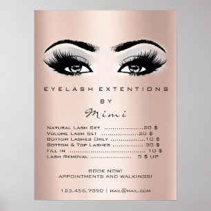 Rose Gold Gray Makeup Eyes Lashes Preisliste Poster