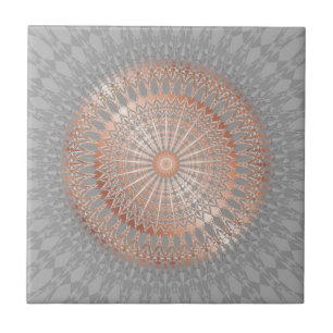 Rose Gold Gray Mandala Fliese
