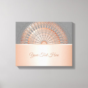 Rose Gold Gray Mandala Leinwanddruck