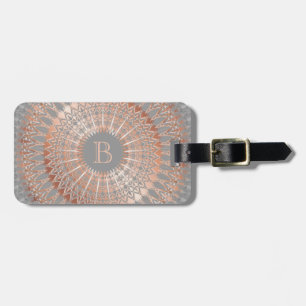 Rose Gold Gray Mandala Monogram Gepäckanhänger