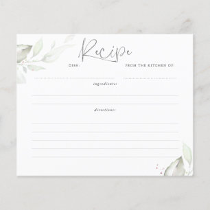 Rose Gold Greenery Brautparty Rezept Karte