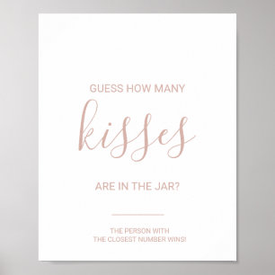 Rose Gold Guess Wie viele Kisses Game Poster
