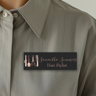 Rose Gold Haarstudio-Stylist Personalisiert Namensschild