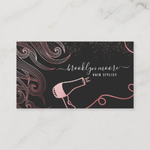 Rose Gold Hair Logo Hair Stylist   elegant Visitenkarte