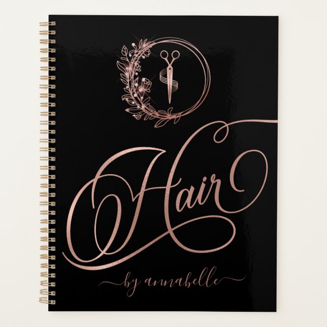 Rose Gold Hair Logo Terminkalender  Planer (Vorderseite)