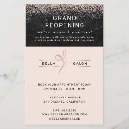 Rose Gold Hair Salon Grand Wiedereröffnung Covid S Flyer