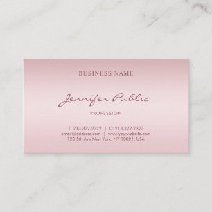 Rose Gold handgeschriebene Schrift Elegant Moderne Visitenkarte