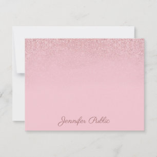 Rose Gold Handgeschriebener Name Elegante Vorlage
