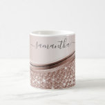 Rose Gold handgeschriebener Name Glitzer Sparkle B Kaffeetasse<br><div class="desc">Dieses Design kann in dem Bereich personalisiert werden, der durch das Ändern des Fotos und/oder Textes zur Verfügung gestellt wird. Oder Sie können es anpassen, indem Sie den Mausklick auswählen, um weitere Optionen anzupassen, um die Farbe des Hintergrunds zu löschen oder zu ändern, Text hinzuzufügen, die Textfarbe oder den Stil...</div>