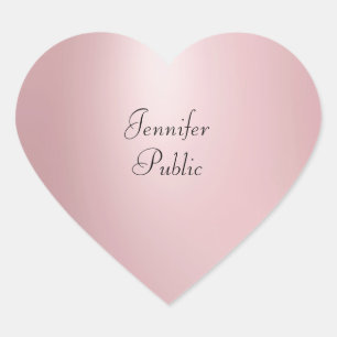 Rose Gold Handgeschriebenes Skript Elegante Vorlag Herz-Aufkleber