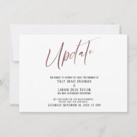 Rose Gold Handwriting - Hochzeitsupdate verschoben