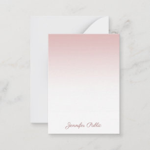 Rose Gold Handwriting Script Name Stilvolle Vorlag Mitteilungskarte
