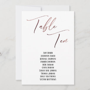 Rose Gold Handwriting Table 10 Sitzplakette