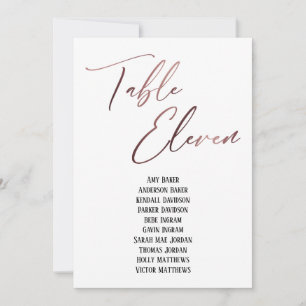 Rose Gold Handwriting Table 11 Sitzplakette